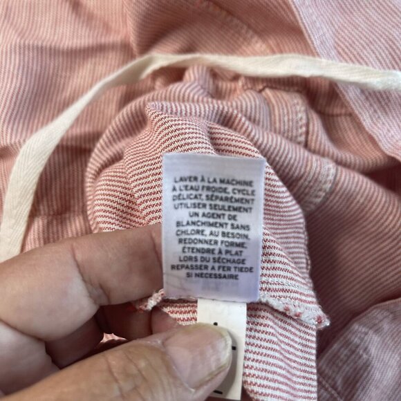 Caslon Linen Blend Red White Striped Cinch Waist Utility Jacket SZ LP Travel - Picture 10 of 12